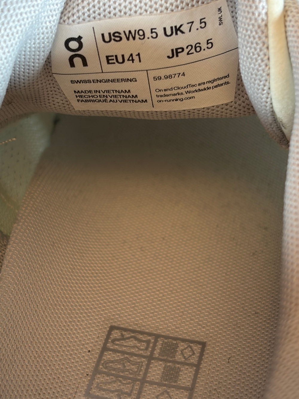 On Cloud 5 running shoes Women's 9.5 Ice / White - Picture 5 of 7